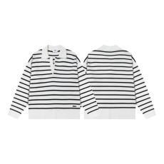 AMI 아미 8181 폴로 트임 스트라이프 니트