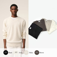 AMI 아미 드 꾀흐 까마이외 자수  V넥 울 스웨터