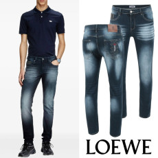 LOEWE 로에베 그래픽 자수로고 진청 슬림진