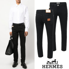 HERMES 에르메스 시그니처 사각로고 블랙 슬림진