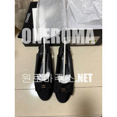 김*정 고객님 샤넬 리본 로고 블랙 슬링 플랫 슈즈