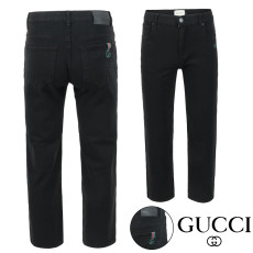 ●2월 판매 19위● GUCCI 구찌 시그니처 자수 팁 블랙 스트레이트진