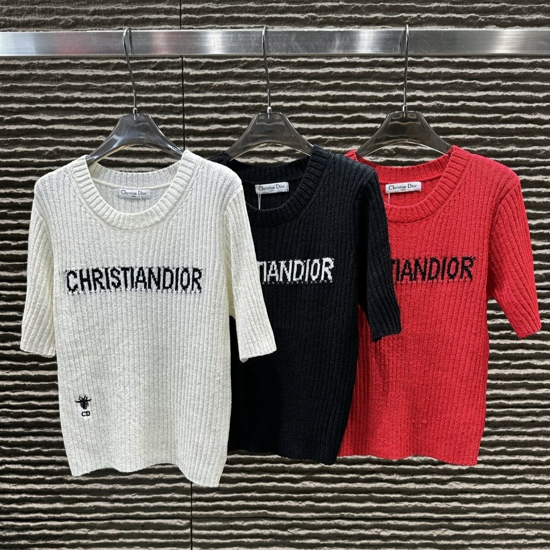DIOR 디올 자카드 니트 티셔츠