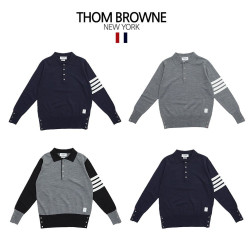 THOM BROWNE 톰브라운 4버튼 4선 긴팔 카라티