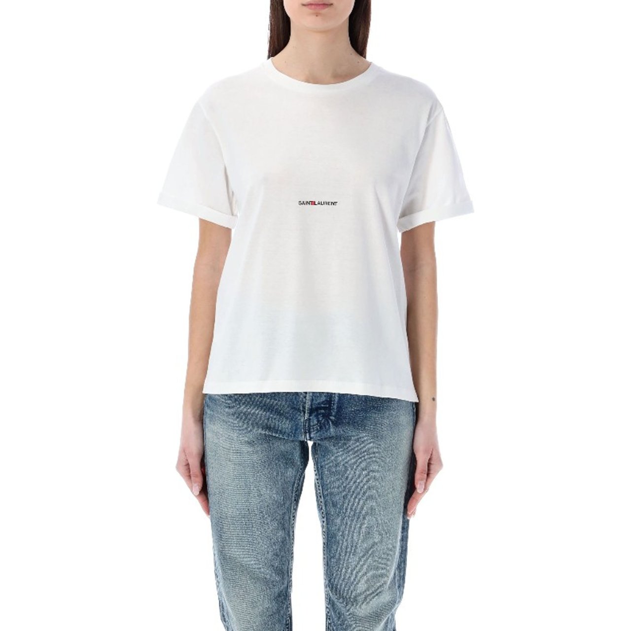 SAINT LAURENT 생로랑 로고프린팅 코튼 반팔티 2COLOR