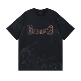 BALENCIAGA 발렌시아가 23122 헤비 메탈 로고 워싱 반팔