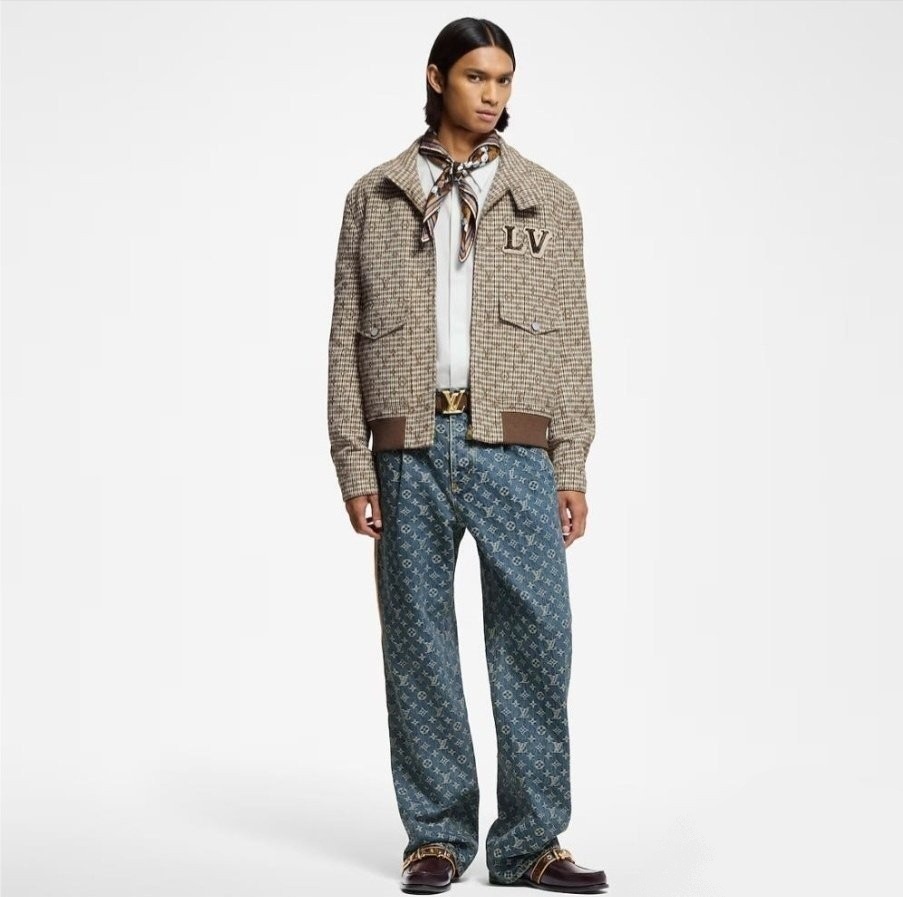 LOUIS VUITTON 루이비통 모노그램 울 해링턴 블루종