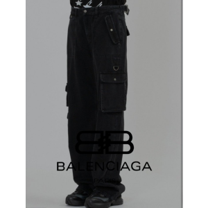 BALENCIAGA 발렌시아가 데님 와이드 클립 카고 팬츠