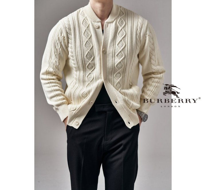 BURBERRY 버버리 케이블 폴로니트 스웨터 2COLOR
