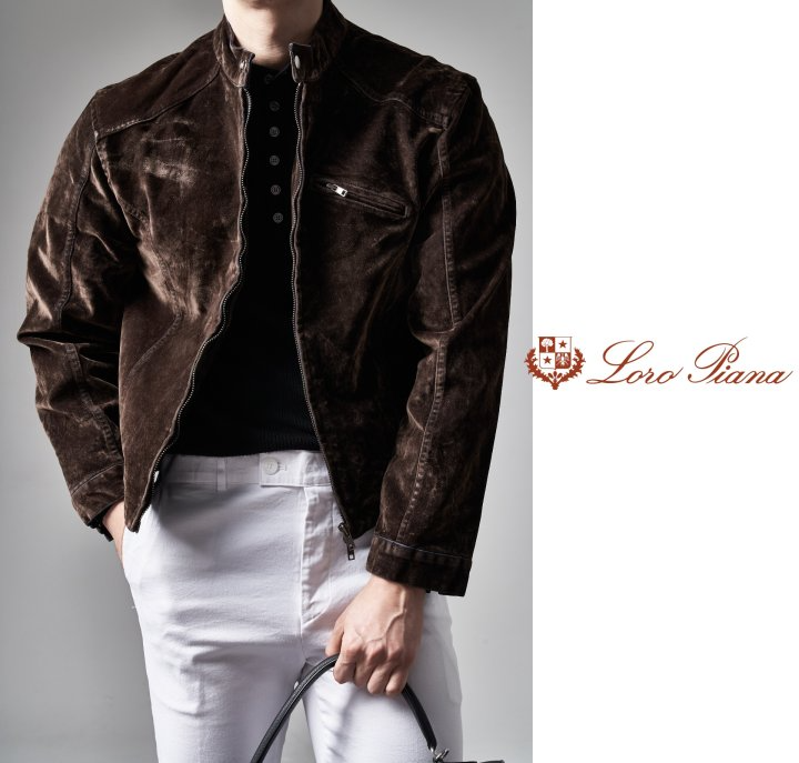 LOROPIANA 로로피아나 (벨벳) 바이커 자켓 2COLOR
