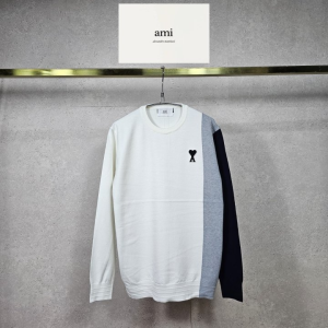 AMI 아미 엣지 배색 니트 3COLOR