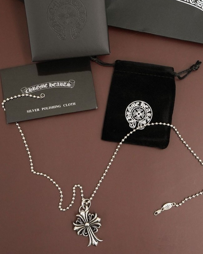 CHROME HEARTS 크롬하츠 크로스 팬던트 & 볼 체인 목걸이 (11474)