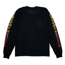 CHROME HEARTS 크롬하츠 넥 스크롤 로고 와플 써멀 티셔츠