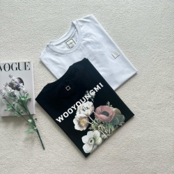 WOOYOUNGMI 우영미 뉴시즌 플라워 백로고 반팔