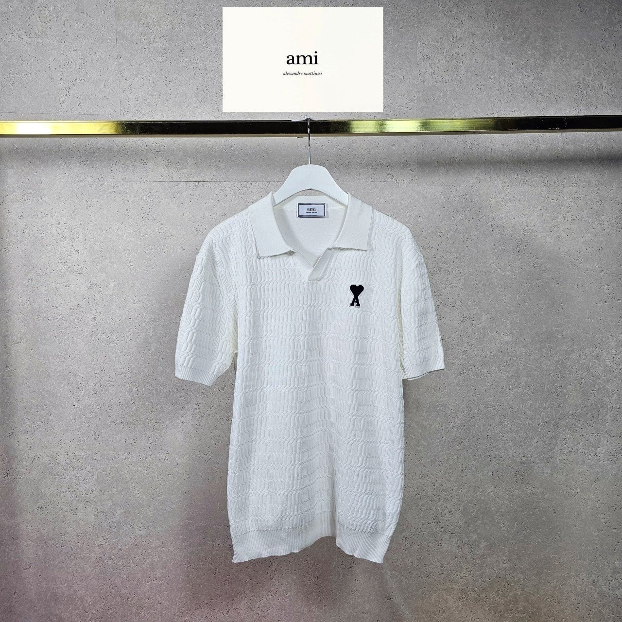 AMI 아미 베이직 V카라 니트 하프 4COLOR