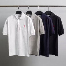 AMI 아미 스몰하트자수 PK 반팔 카라티