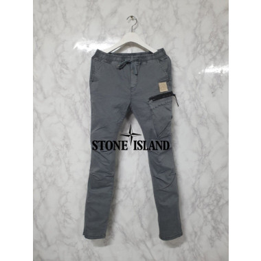 STONE ISLAND 스톤아일랜드 블랙지퍼 비대칭 카고 밴딩팬츠 3COLOR