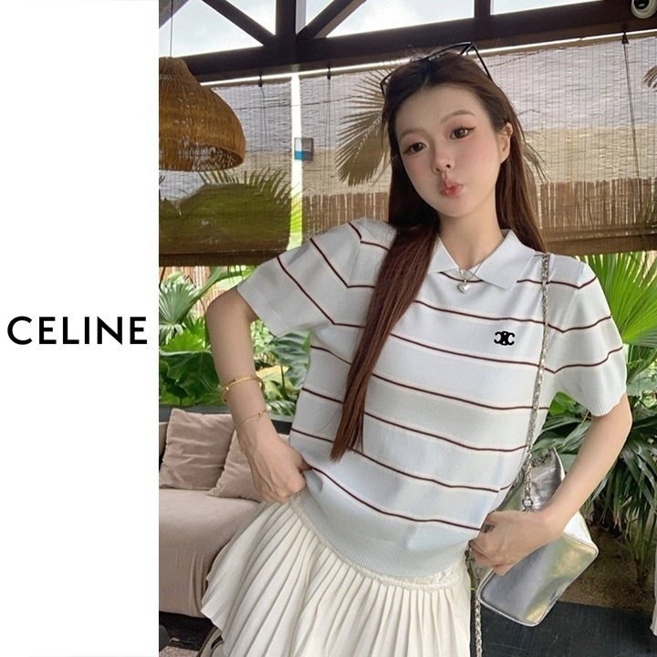 CELINE 셀린느 카라 스트라이프 니트 3COLOR