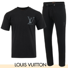 LOUIS VUITTON 루이비통 투톤 엠보 나염 반팔 & 긴바지 셋업