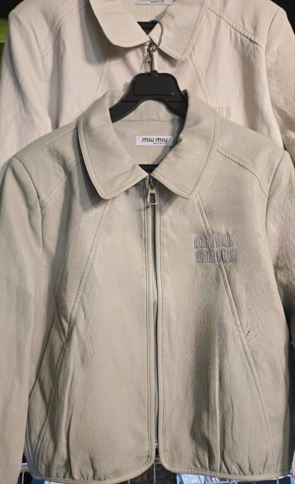 MIUMIU 미우미우 가죽  크롭 자켓