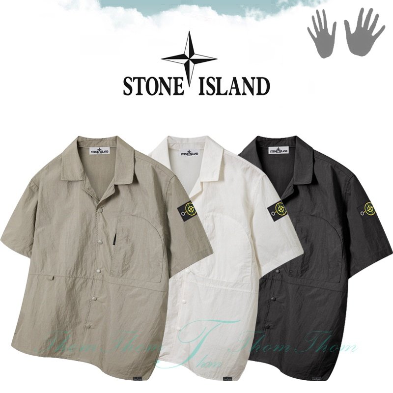 STONE ISLAND 스톤아일랜드 립와샤 반팔 셔캣