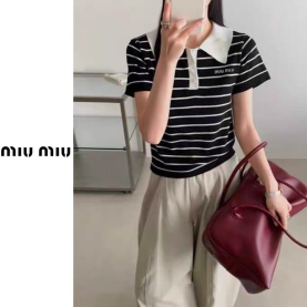 MIUMIU 미우미우 카라배색 스프라이트 니트 4COLOR