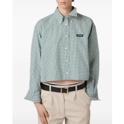 MIUMIU 미우미우 그린 체크 숏 셔츠