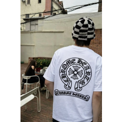 CHROME HEARTS 크롬하츠 부크레 홀스슈 스크롤 백 로고 숏 슬리브 티셔츠 2COLOR