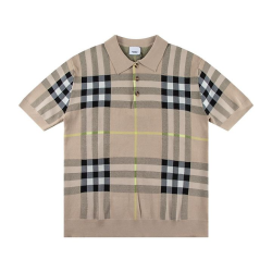 BURBERRY 버버리 6388 체크 자카드 폴로 니트 반팔
