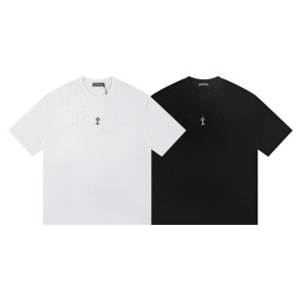 CHROME HEARTS 크롬하츠 6346 스틸 자수 세메터리 크로스 반팔