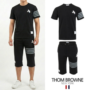 THOM BROWNE 톰브라운 다크 4바 플레인 프린팅 7부 셋업