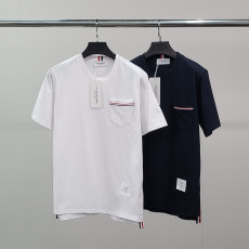 THOM BROWNE 톰브라운 포켓삼선 라운드 반팔티