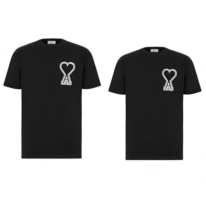 AMI 아미 보플 빅패치 커플 반팔티