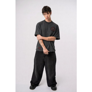 CHROME HEARTS 크롬하츠 홀스슈 스틸 로고 패치 피그먼트 빈티지 숏 슬리브 티셔츠