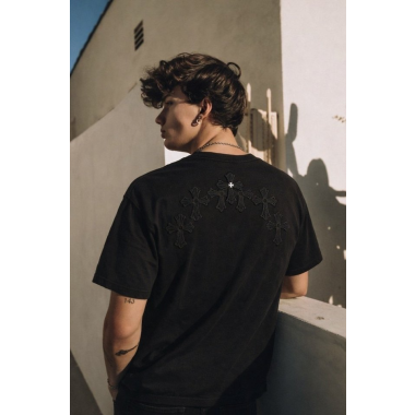 CHROME HEARTS 크롬하츠 쉐도우 세메터리 빈티지 패치 스틸 로고 숏 슬리브 티셔츠