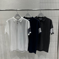 THOM BROWNE 톰브라운 사선완장 카라 니트 반팔