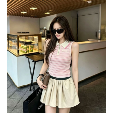 MIUMIU 미우미우 33022 스트라이프 지퍼 폴로 니트 베스트 2COLOR