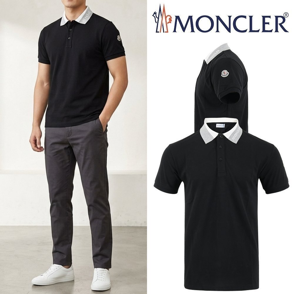 MONCLER 몽클레어 이니셜 넥 로고 카라T 2COLOR