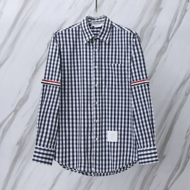 THOM BROWNE 톰브라운 512 RWB 암밴드 깅엄 체크 셔츠