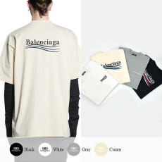 BALENCIAGA 발렌시아가 웨이브 자수 로고 반팔티
