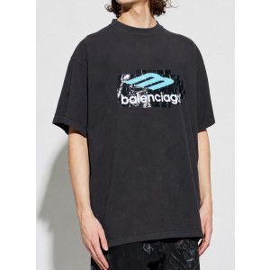 BALENCIAGA 발렌시아가 로고 디테일 반팔 티셔츠