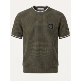 STONE ISLAND 스톤아일랜드 프리미엄 텍스처드 크루넥 니트 스웨터 반팔 3COLOR