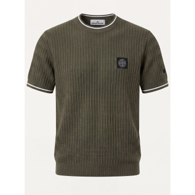 STONE ISLAND 스톤아일랜드 프리미엄 텍스처드 크루넥 니트 스웨터 반팔 3COLOR