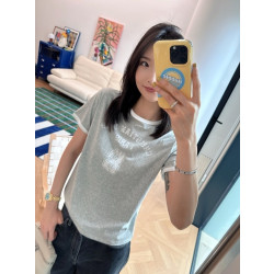 DIOR 디올 그레이&화이튼 코튼 저지 반팔