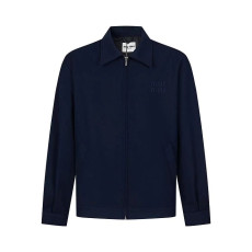 MIUMIU 미우미우 60188 엠브로이더드 로고 블루종 자켓