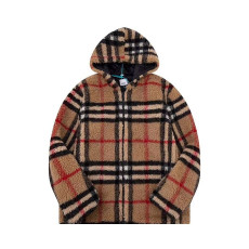 BURBERRY 버버리 60156 체크 플리스 후드 자켓