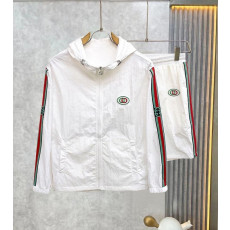 GUCCI 구찌 60210 인터로킹 G 웹 스트라이프 윈드브레이커+쇼츠 세트