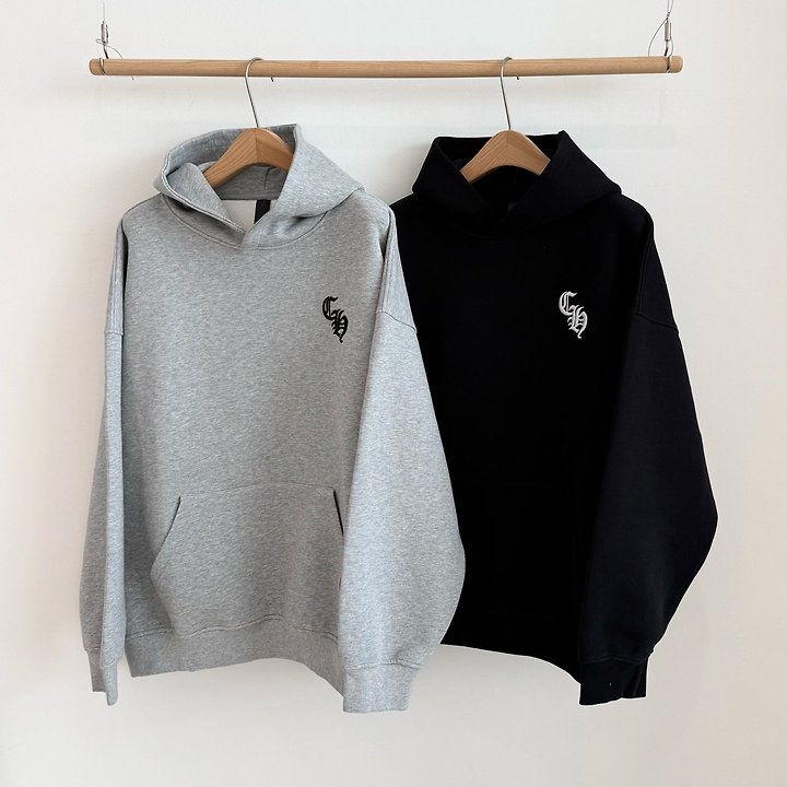 CHROME HEARTS 크롬하츠 엠보 자수 로고 풀 오버 후드