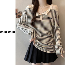 MIUMIU 미우미우 단가라 패치 오프티 2COLOR