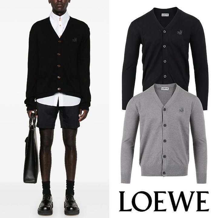 LOEWE 로에베 아나그램 자수 울 가디건